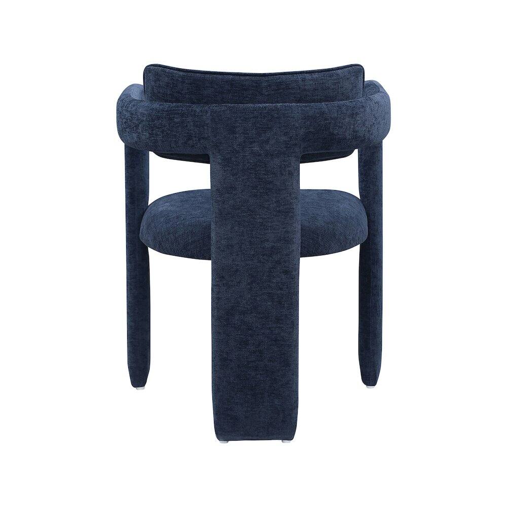 Alt View 4. Meridian Furniture - Brenda Navy Chenille Fabric Dining Chair, Set of 2 - Blue.