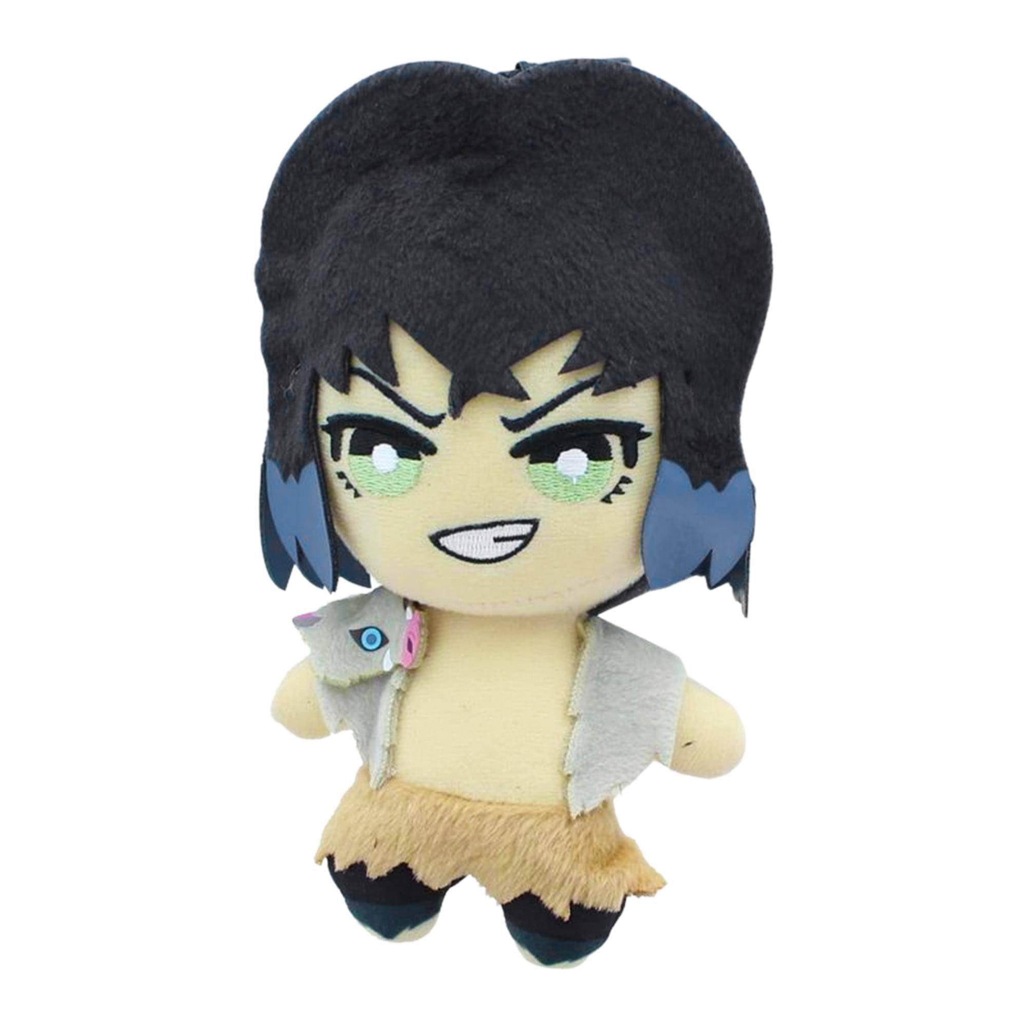 Front. Banpresto - Demon Slayer 6.5 Inch Character Plush | Inosuke Hashibira - Black.