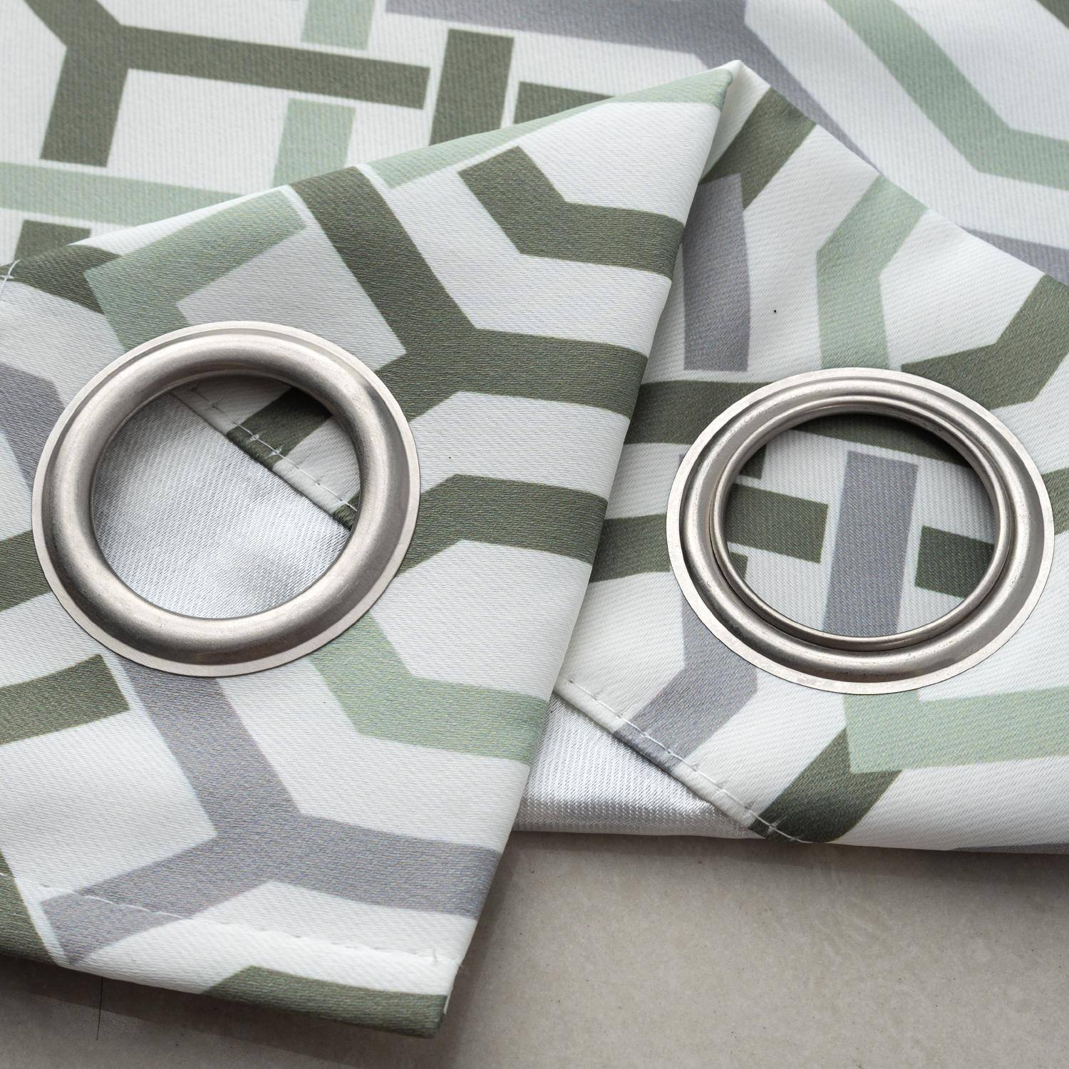 Left. RT Designers Collection - RT Designer Collection Rory Printed 2 Pack Blackout Luxurious Decorative Grommet Curtain Panel 36" x 84" Sage - Sage.