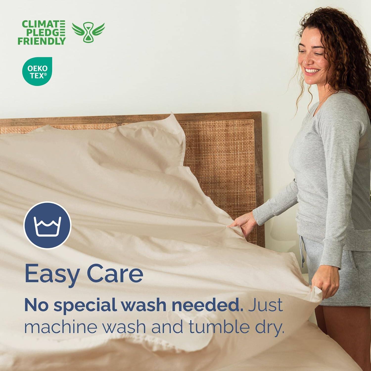CLIMATE PLEDGE FRIENDLY  
OEKO TEX  

Easy Care  
No special wash needed. Just machine wash and tumble dry.