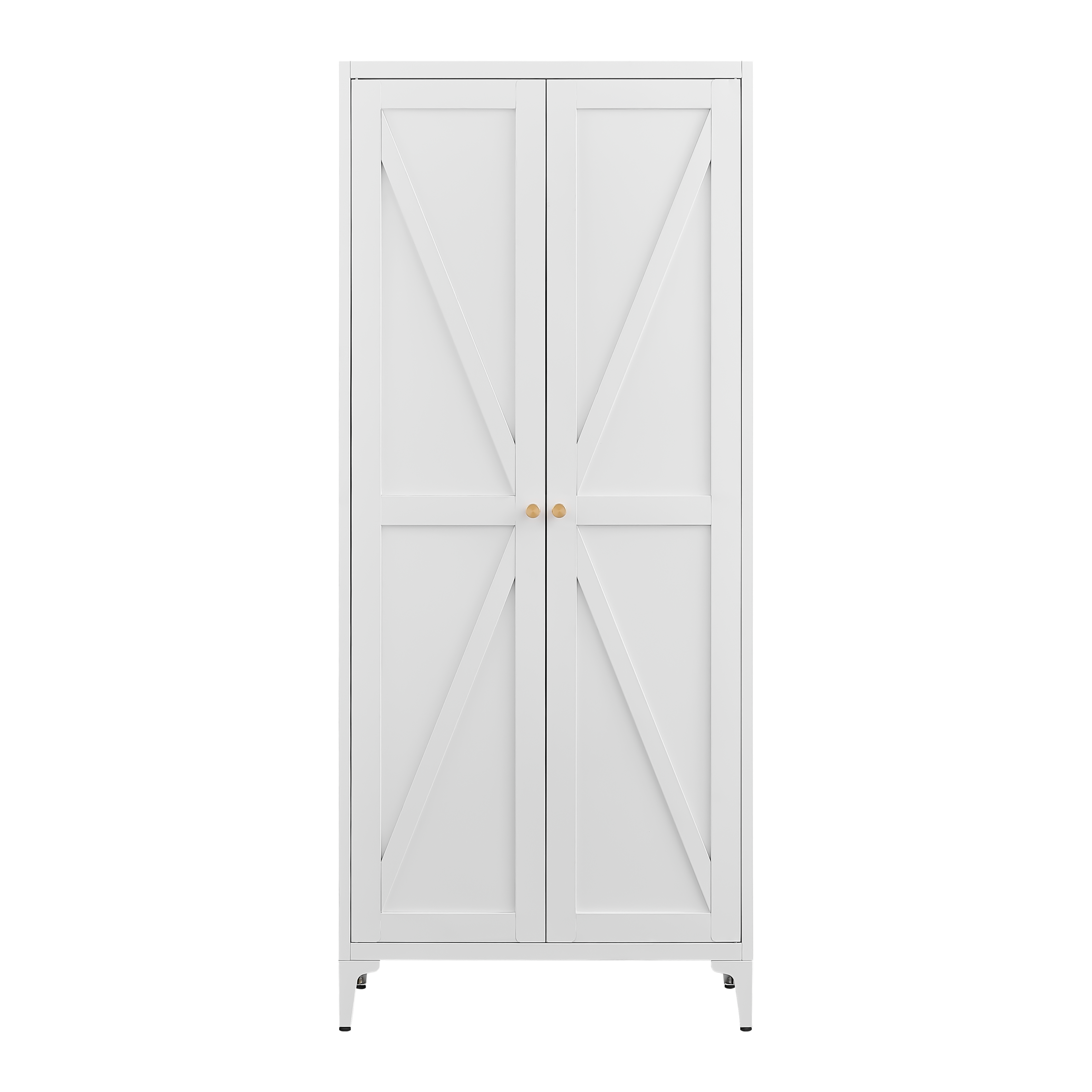 Alt View 10. GOODSILO - Adjustable Metal Storage Cabinet with Double Doors and Customizable Shelves for Kitchen Pantry Organization - White.