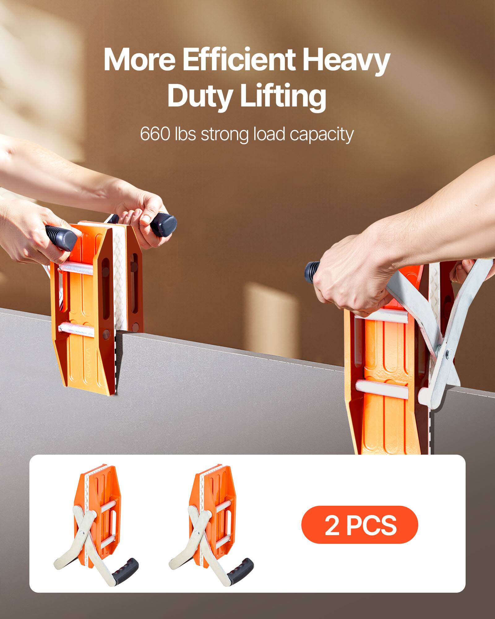 More Efficient Heavy Duty Lifting  
660 lbs strong load capacity  
2 PCS