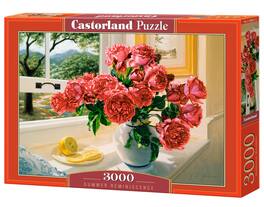 Castorland - 3000 Piece Jigsaw Puzzles, Summer Reminiscence , Still nature puzzle, Flowers in a vase, C-300631-2 - Red