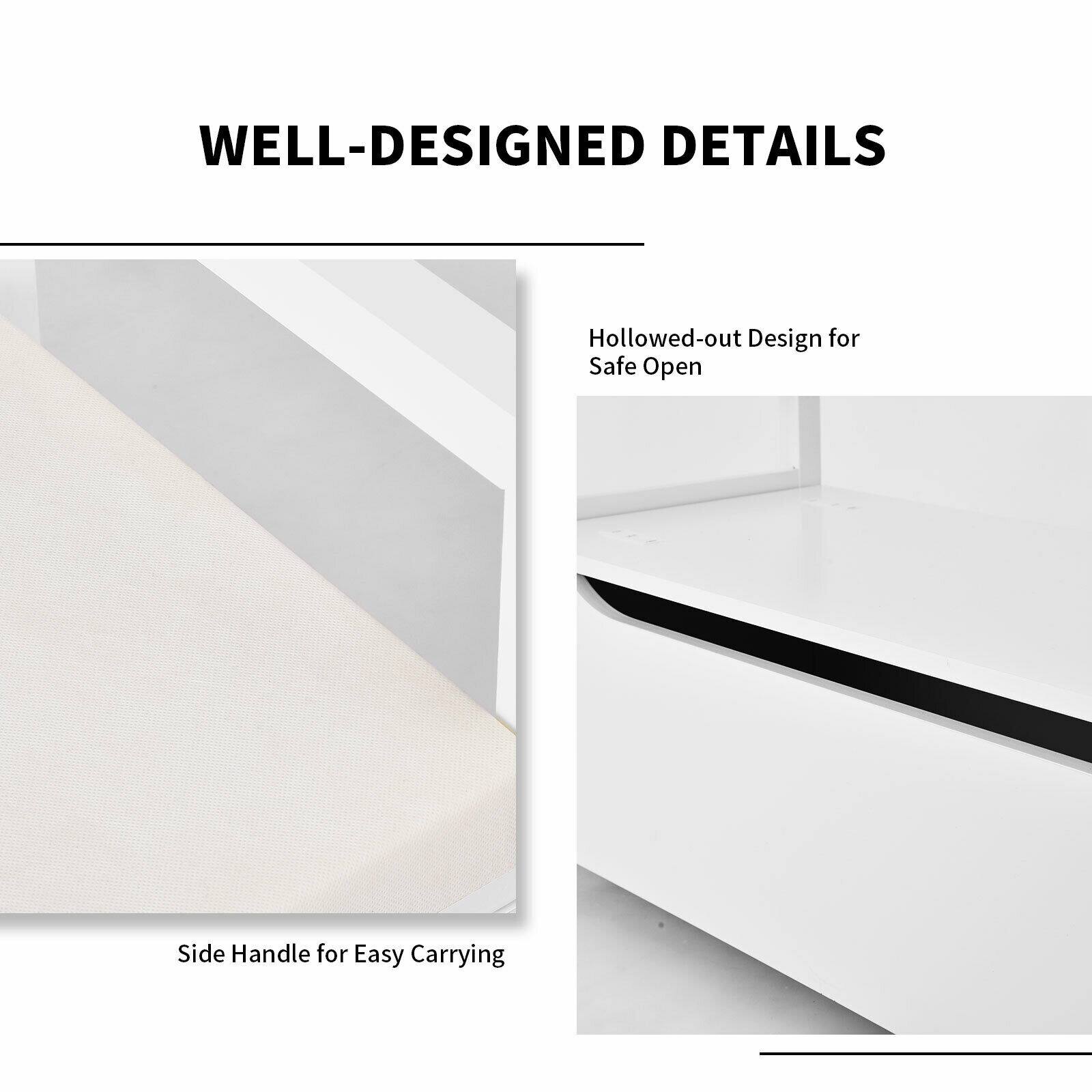 WELL-DESIGNED DETAILS

Hollowed-out Design for Safe Open
Side Handle for Easy Carrying