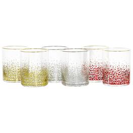 Gibson - Laurie Gates California Designs Audrey Hill 6 Piece 13.5oz Double Old Fashion Glass Set Colors - Assorted
