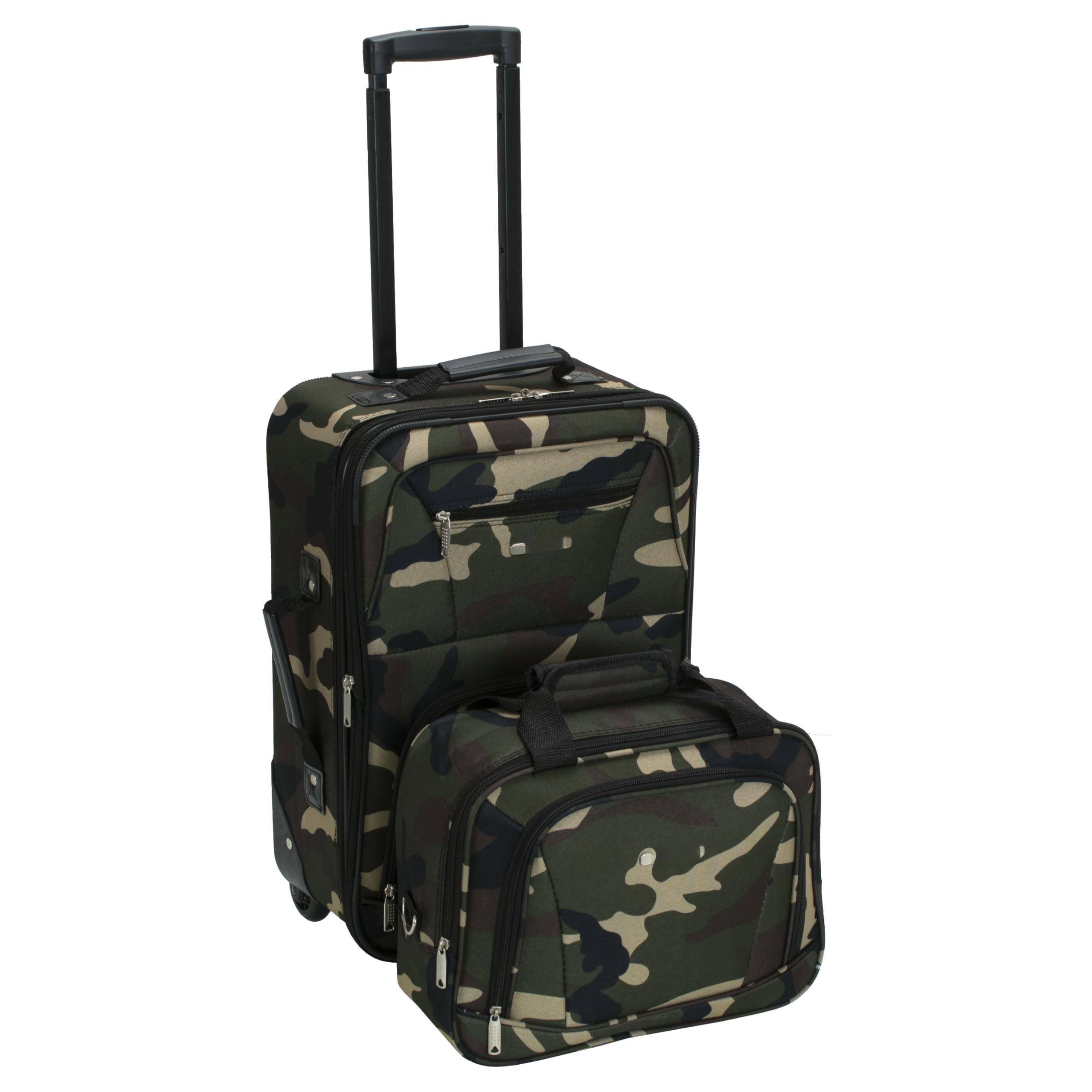 Dapper Styles - Fashion Softside Upright Luggage Set Black gray 2-piece - Camouflage-2-Piece Set (14/19)
