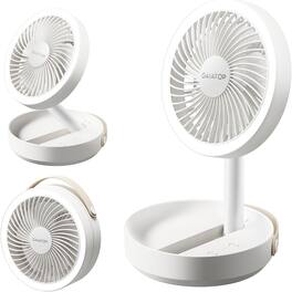 Loheer - Foldable Small Desk Fan, 6000mAh Battery Powered Portable Fan with LED Night Light, Travel Cruise Essentials