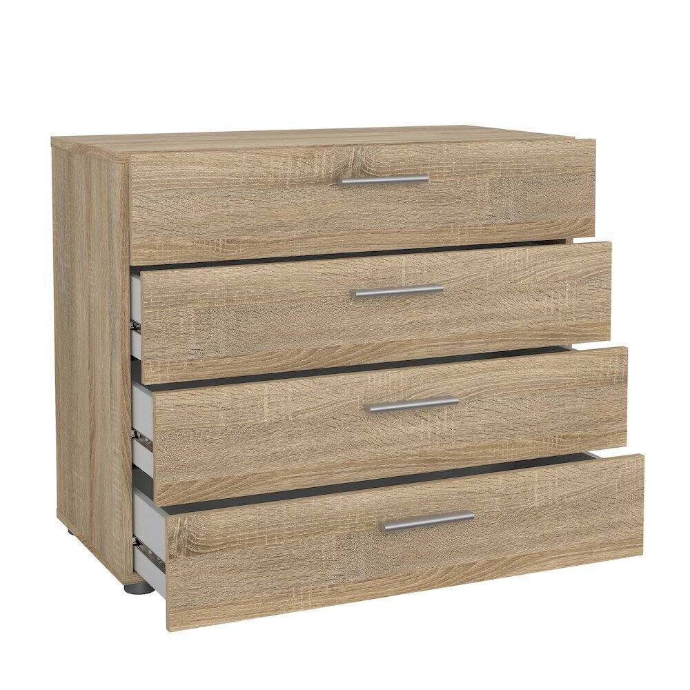 Left. Tvilum - Austin 4 Drawer Chest, Oak Structure - Brown.