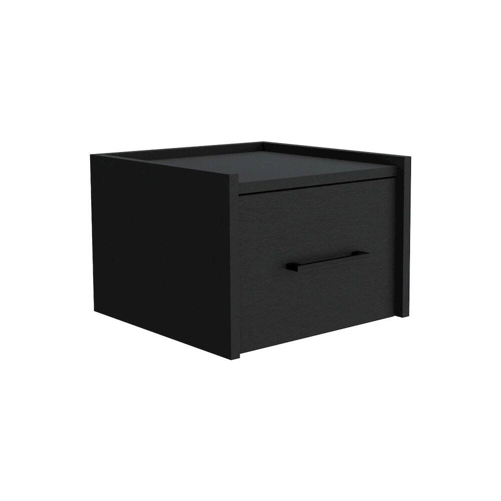 Front. TuHome - Boa Floating Nightstand Black MDF - Black.