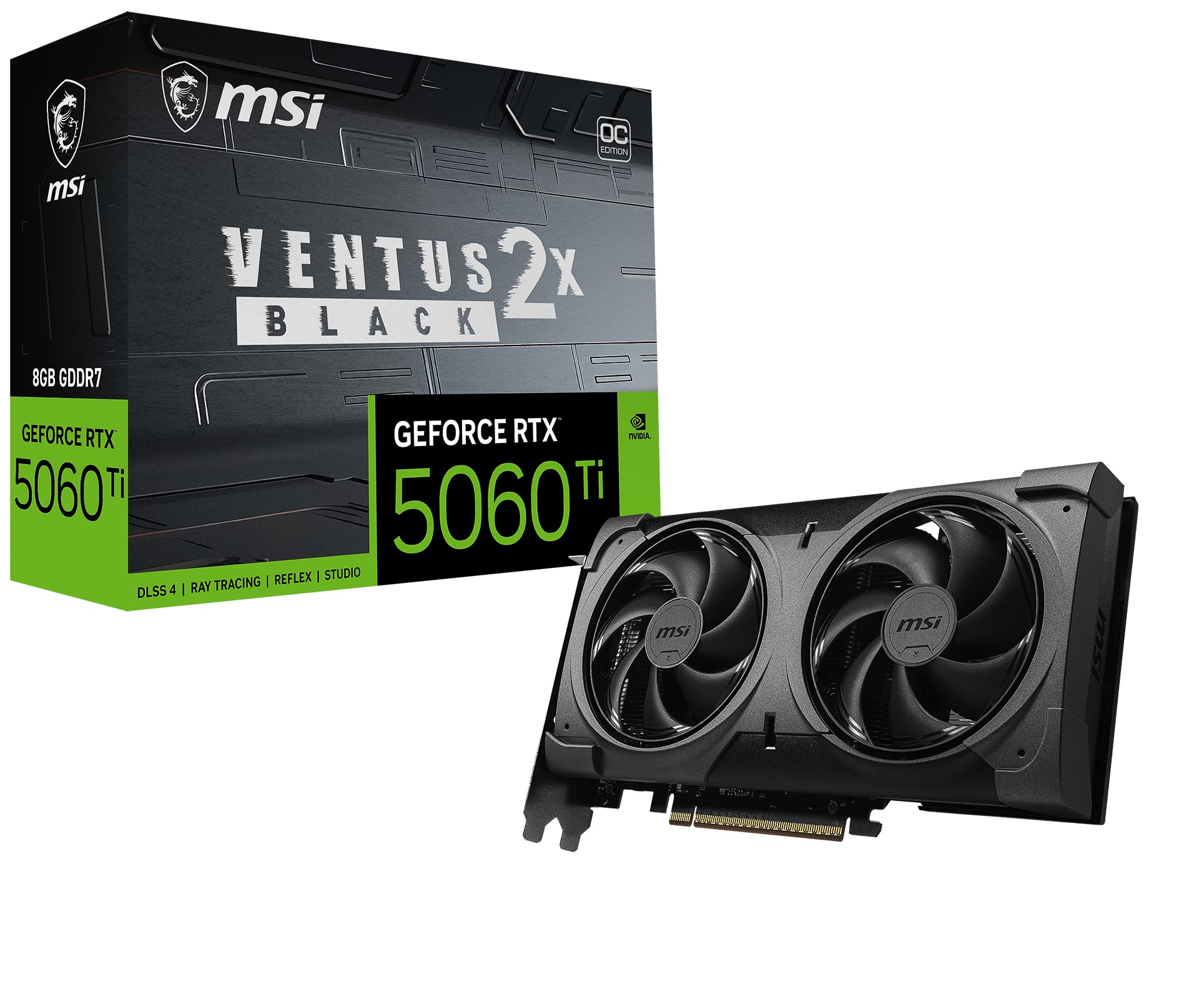 MSI NVIDIA GeForce RTX 5060 Ti 8GB GDDR7 VENTUS 2X OC PLUS PCI