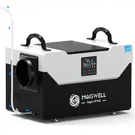 Moiswell - 155 Pint Energy Star Commercial Dehumidifier with Pump for Crawl Spaces & Basements, Cycle Timer