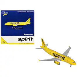 Airbus A320 Commercial Aircraft "Spirit Airlines" (N604NK) Yellow 1/400 Diecast Model Airplane by GeminiJets