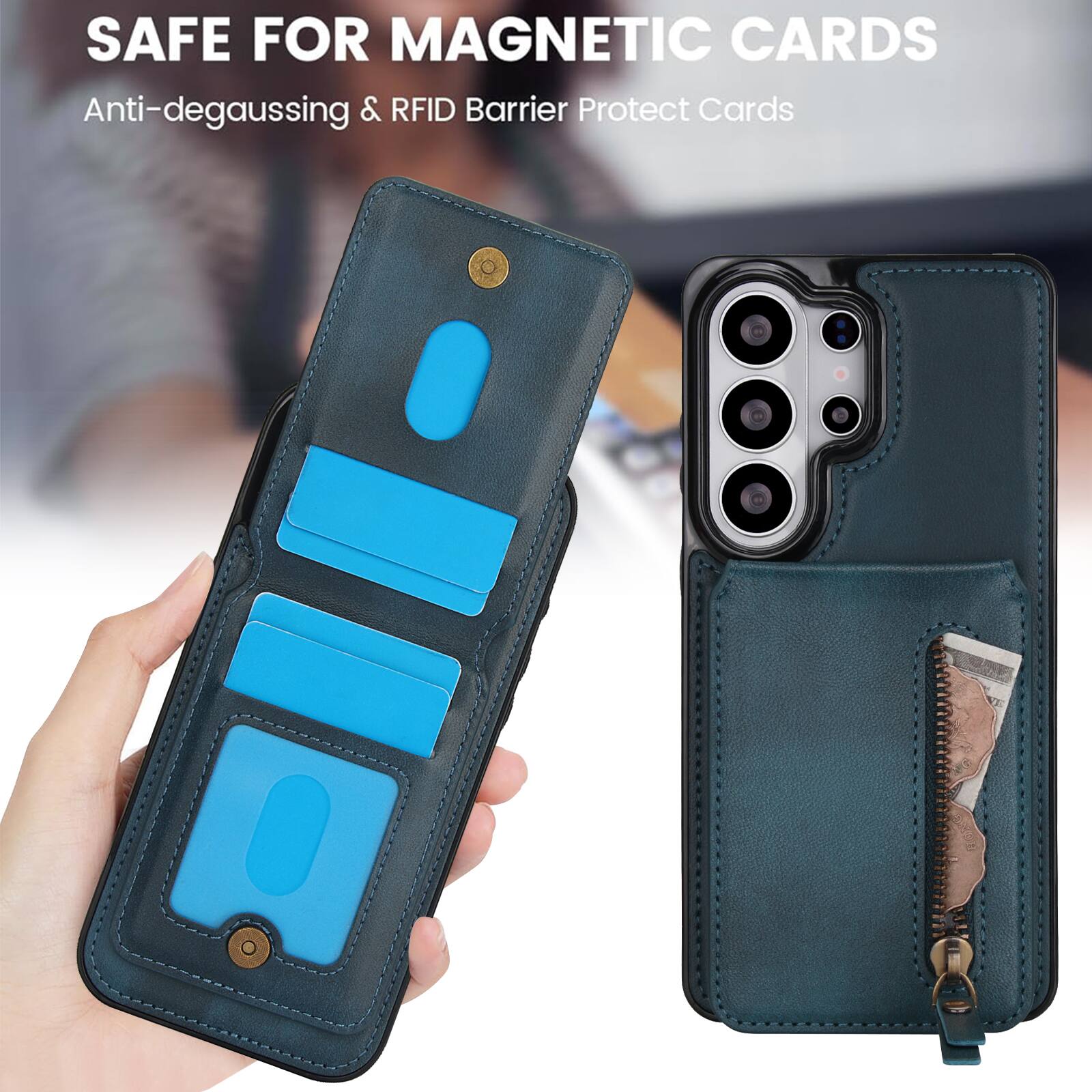 SAFE FOR MAGNETIC CARDS  
Anti-degaussing & RFID Barrier Protect Cards