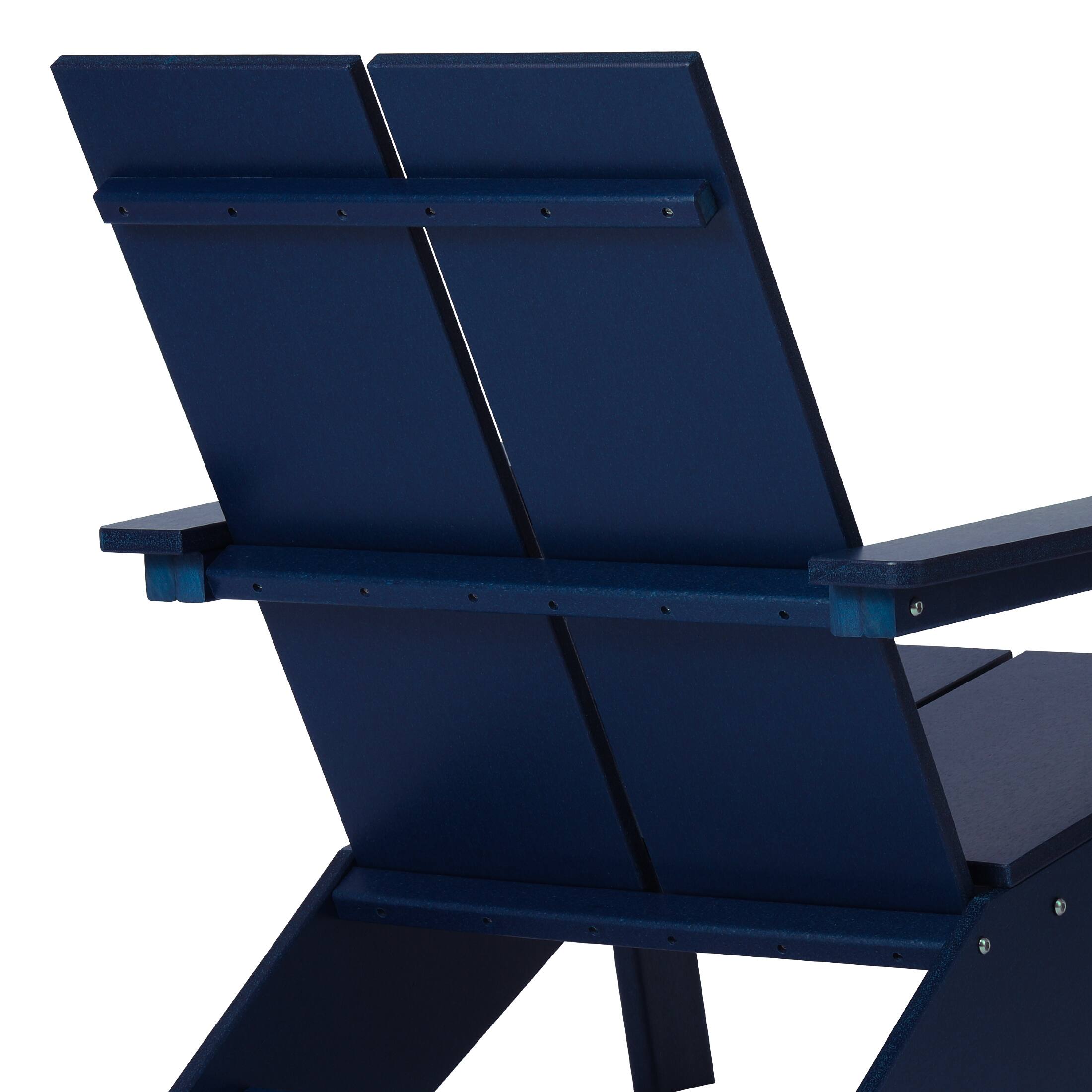 Alt View 6. WestinTrends - WestinTrends Riviera Outdoor HDPE Modern Adirondack Chair with Cup Holder - Navy Blue.
