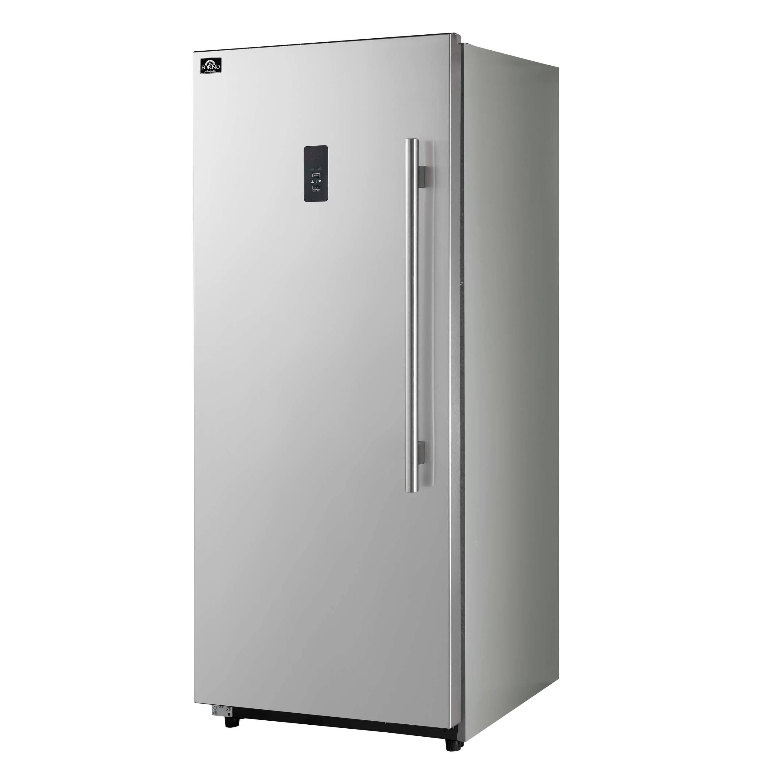 Angle. Forno Appliances - Fortezza 14 Cu. Ft. Left-Swing Freezer with Automatic Ice Maker - Stainless steel.
