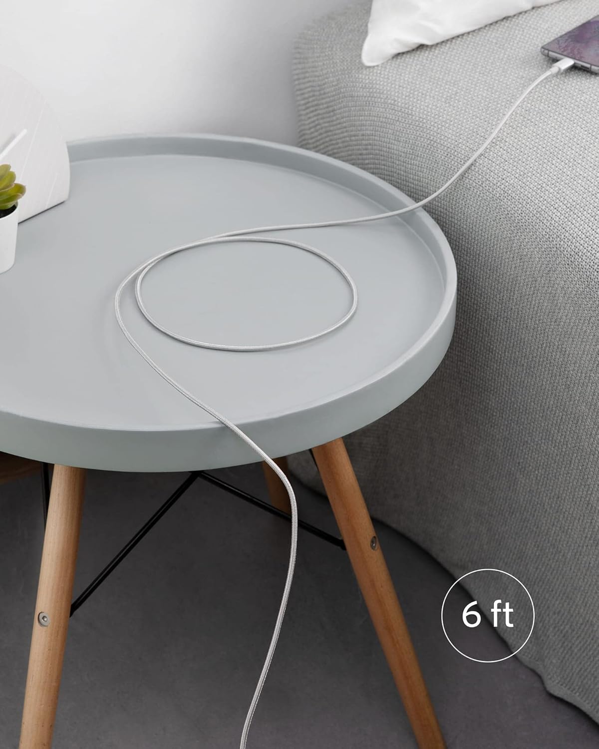 Alt View 6. Anker - USB C to USB C Cable (6FT, 2Pack) - Silver.