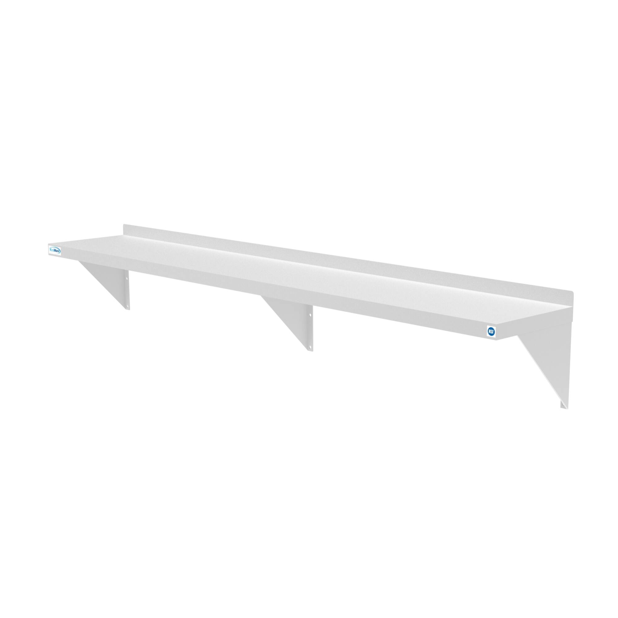 Left. Koolmore - 12" x 72" 18-Gauge Stainless-Steel Heavy Duty Wall Shelf, WMSH-1272. - Stainless-Steel.
