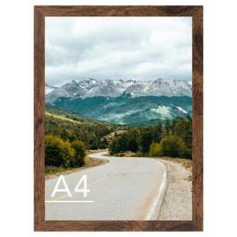 Stylel Star - Picture Frame With Mat Deep Brown Display Or Without Wood Photo For Wall Hanging Picture Frame Size: QOTIB deep brown - A4, 8.3x11.7 inch