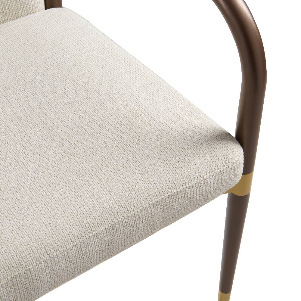 Alt View 7. Loheer - Loheer Modern Dining Arm Chairs Set of 2 Upholstered Iron Frame - White.