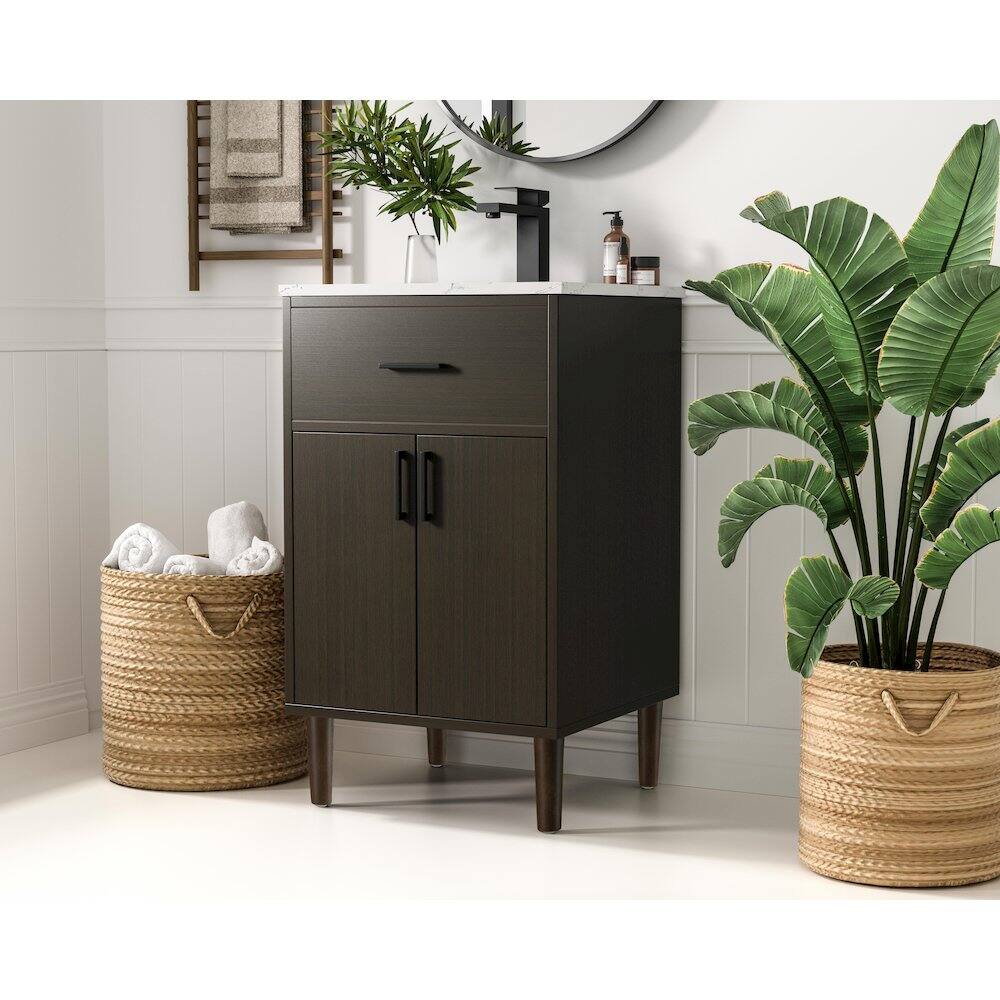 Alt View 8. Elegant Kitchen and Bath - Chandler 20 Inch Single Bathroom Vanity In Mocha Brown - Mocha Brown.