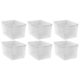 Teacher Created Resources - Plastic Multi-Purpose Bin, Clear, Pack of 6