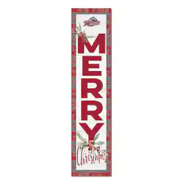 Jardine - Rider Broncs 12'' x 48'' Outdoor Merry Christmas Leaner - White