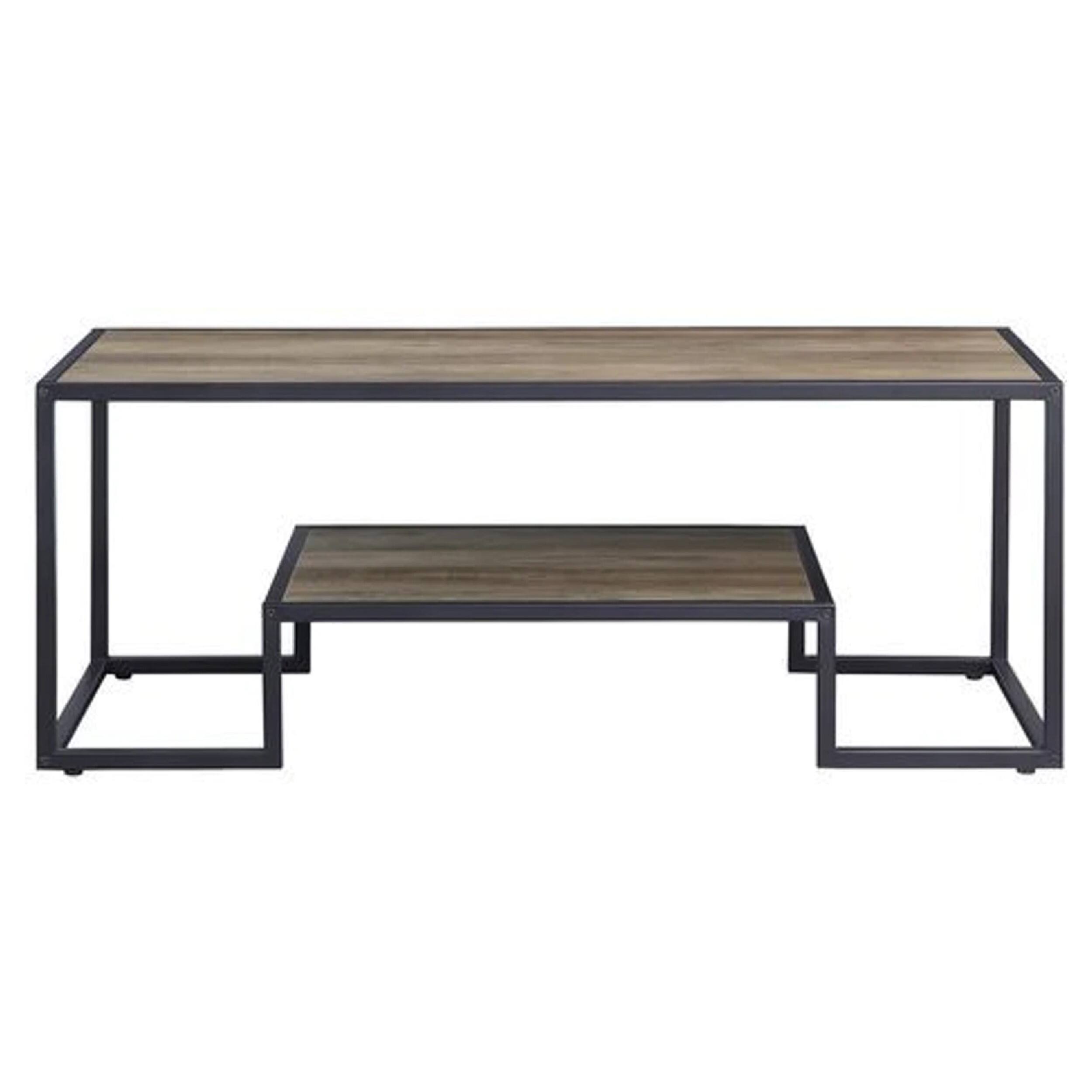 Alt View 1. Manhattan Lane - Coffee Table with 1 Open Shelf and Tubular Frame - Brown.