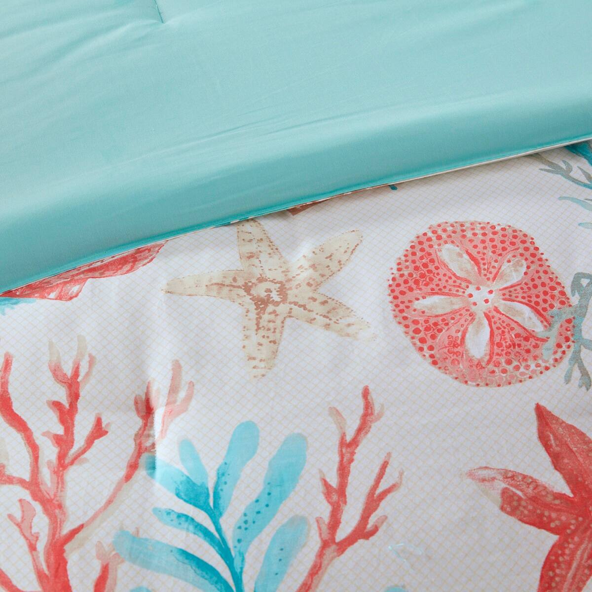 Alt View 5. Gracie Mills - Gracie Mills Koreen 7-Piece Coastal Dreams Cotton Sateen Comforter Set - Coral.