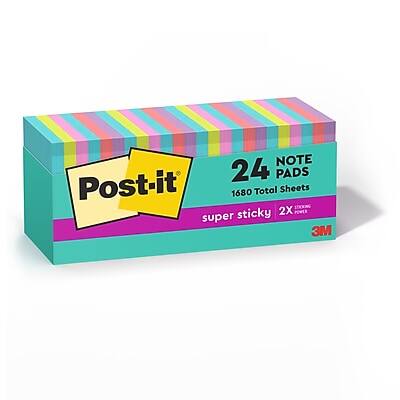 Post-it  
24 Note Pads  
1680 Total Sheets  
Super Sticky  
2X Power  
3M