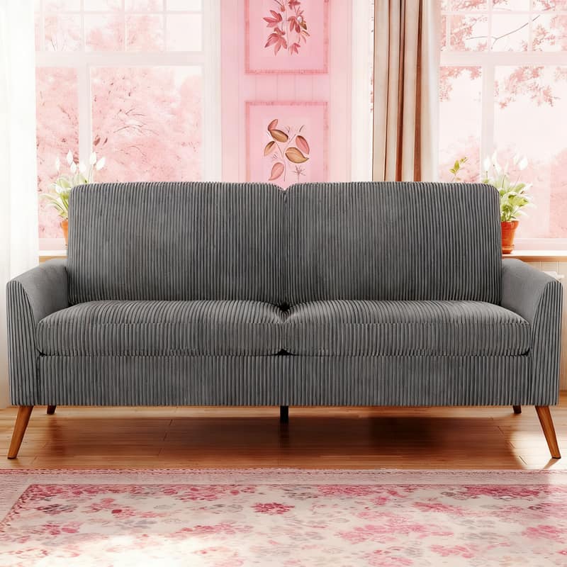 Vipbear - 68" Loveseat Sofa, Comfy Modern Couches for Living Room, Tool-Free Setup Small Couches,for Living Room, Bedroom, Office - Dark Gray