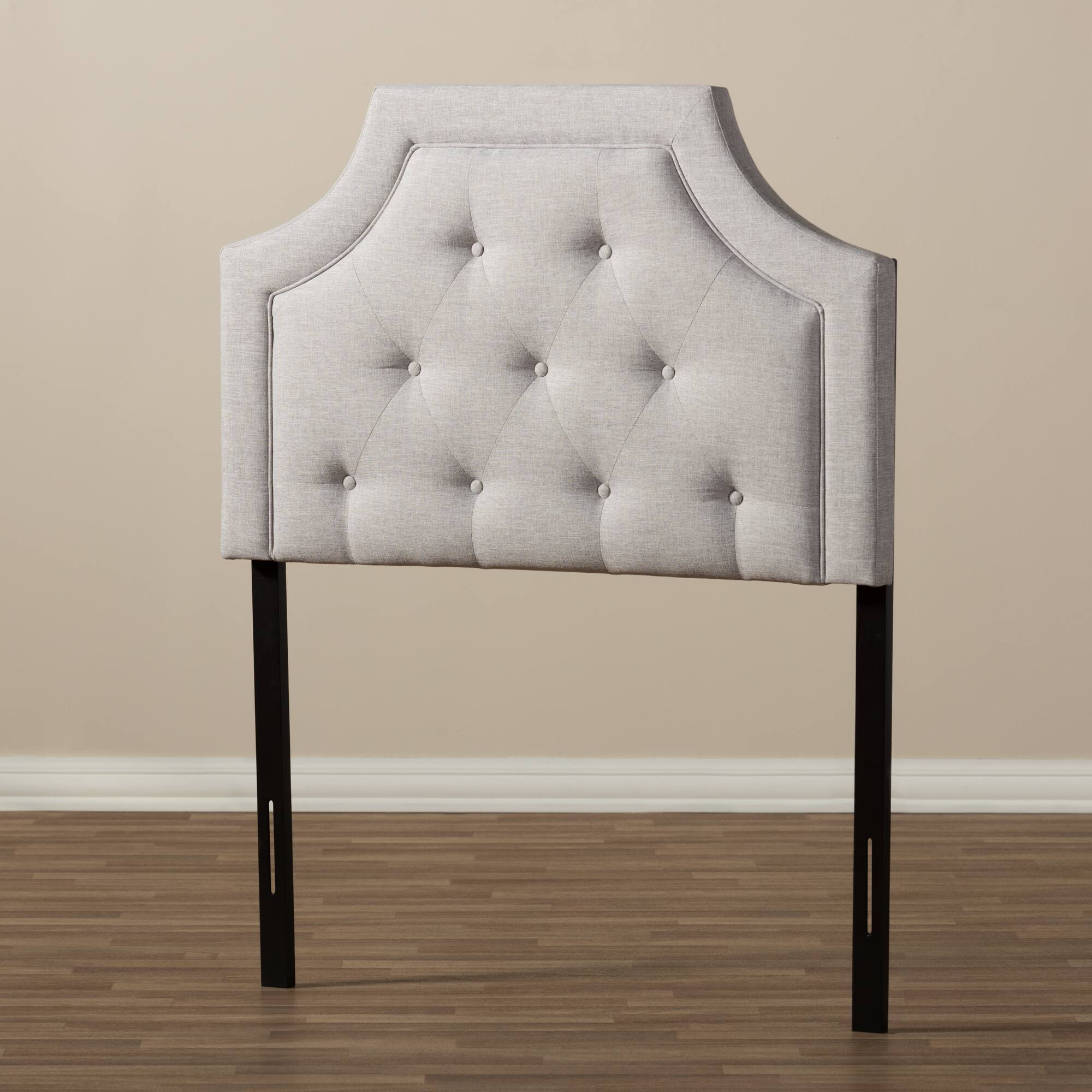 Alt View 1. Baxton Studio - Mars Modern and Contemporary Fabric Twin Size Headboard - Greyish Beige.