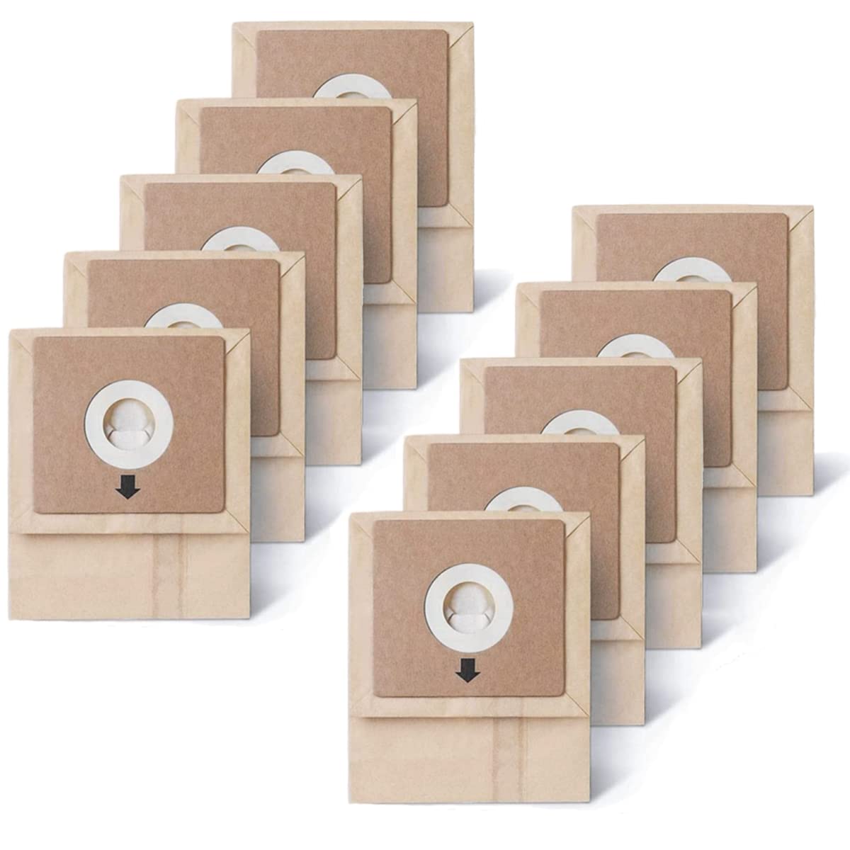 Left. BISSELL - 10 Pack JEDELEOS Replacement Dust Bags for Zing & PowerForce Bagged Canister 4122, 4122D, 1668, 1668C, 1668W,.