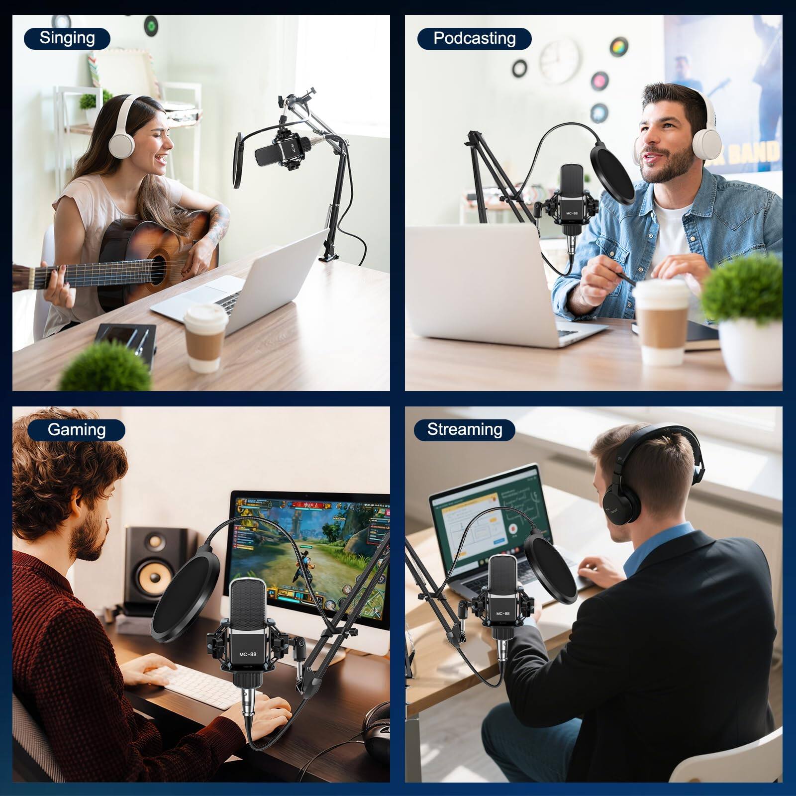 Reds Spade Upgraded podcast microphone bundle for recording studio ...