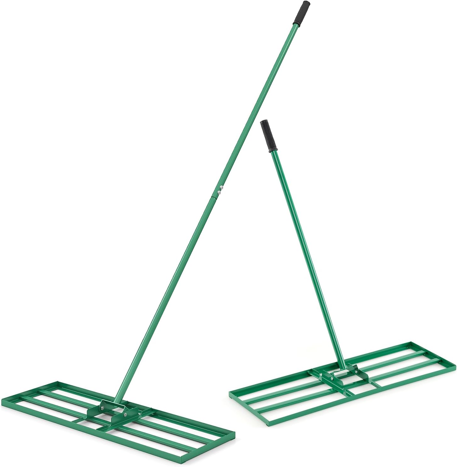 Gymax - Lawn Leveling Rake 30'' x 10'' Heavy Duty Lawn Level Tool for Soil w/67'' Handle - Green