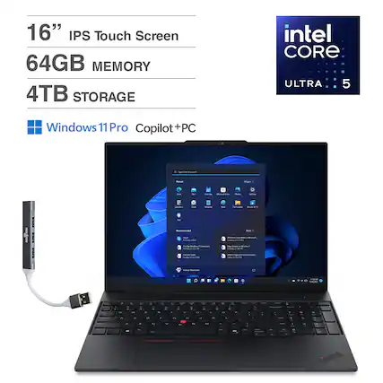 16" IPS Touch Screen
64GB MEMORY
4TB STORAGE
Intel CORE ULTRA 5
Windows 11 Pro Copilot+PC