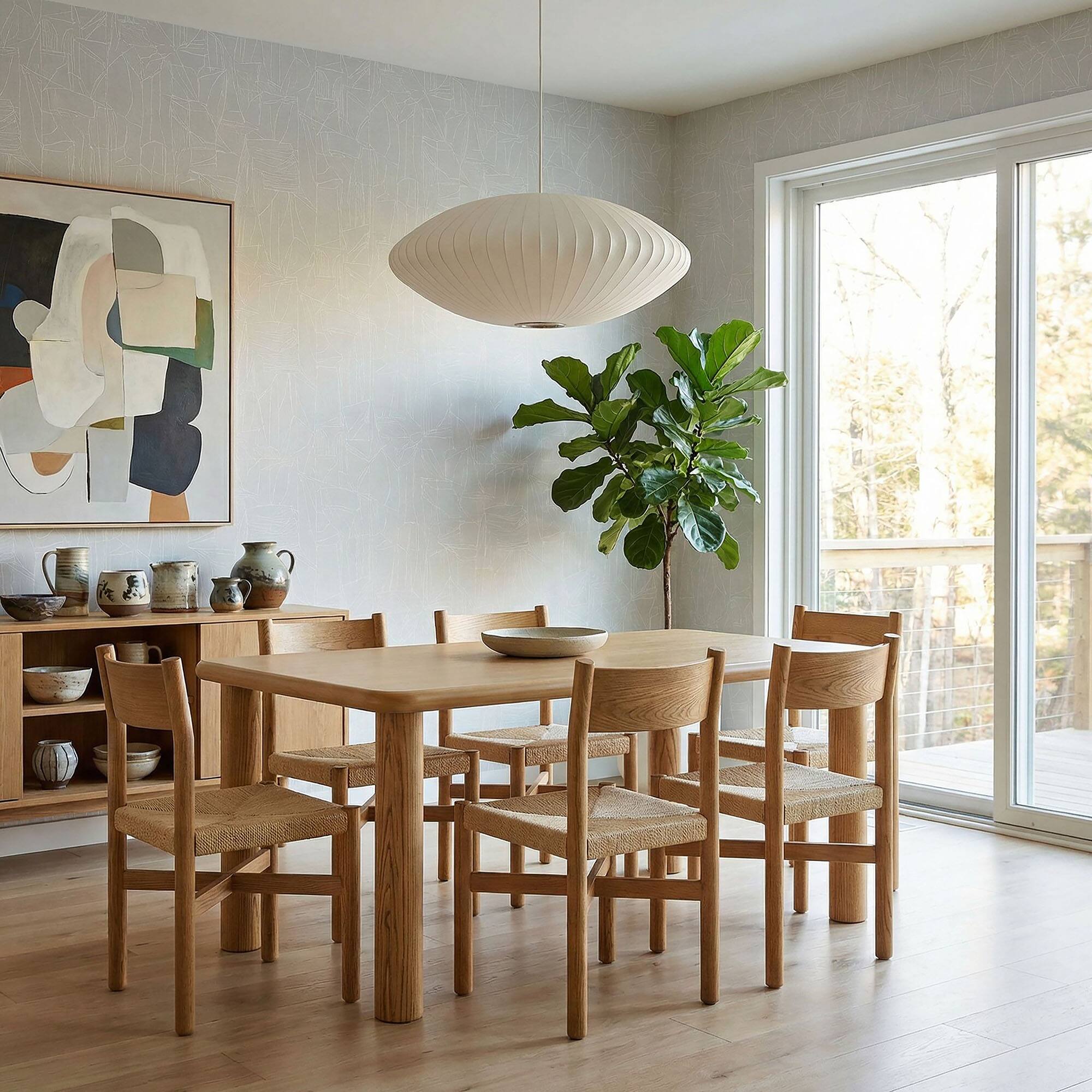 Alt View 3. Modway - Alvia 7-Piece Wood Dining Table and Chairs Set by Modway - Weathered Oak.