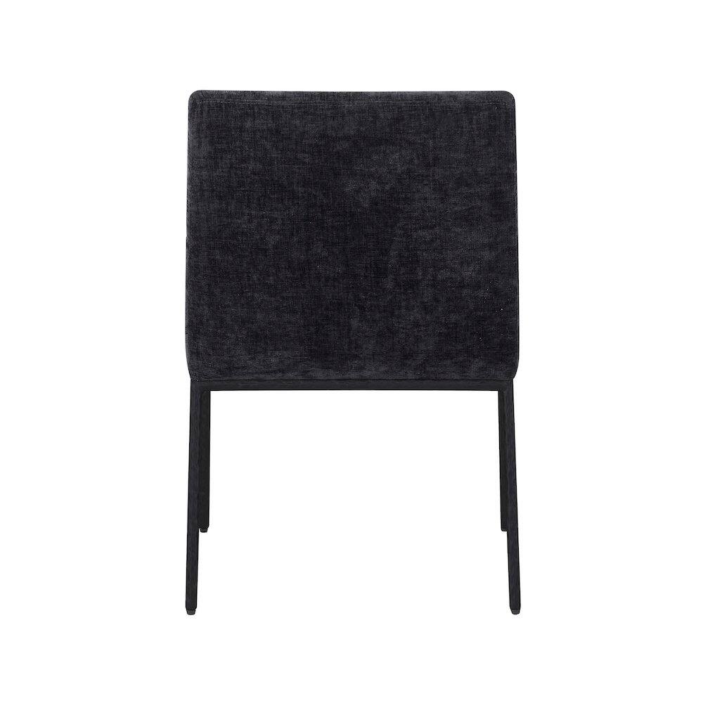Alt View 4. Meridian Furniture - Reeves Black Chenille Fabric Dining Chair, Set of 2 - Black.