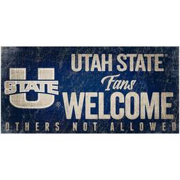 Fan Creations - Utah State Aggies 6" x 12" Fans Welcome Sign - Multicolor
