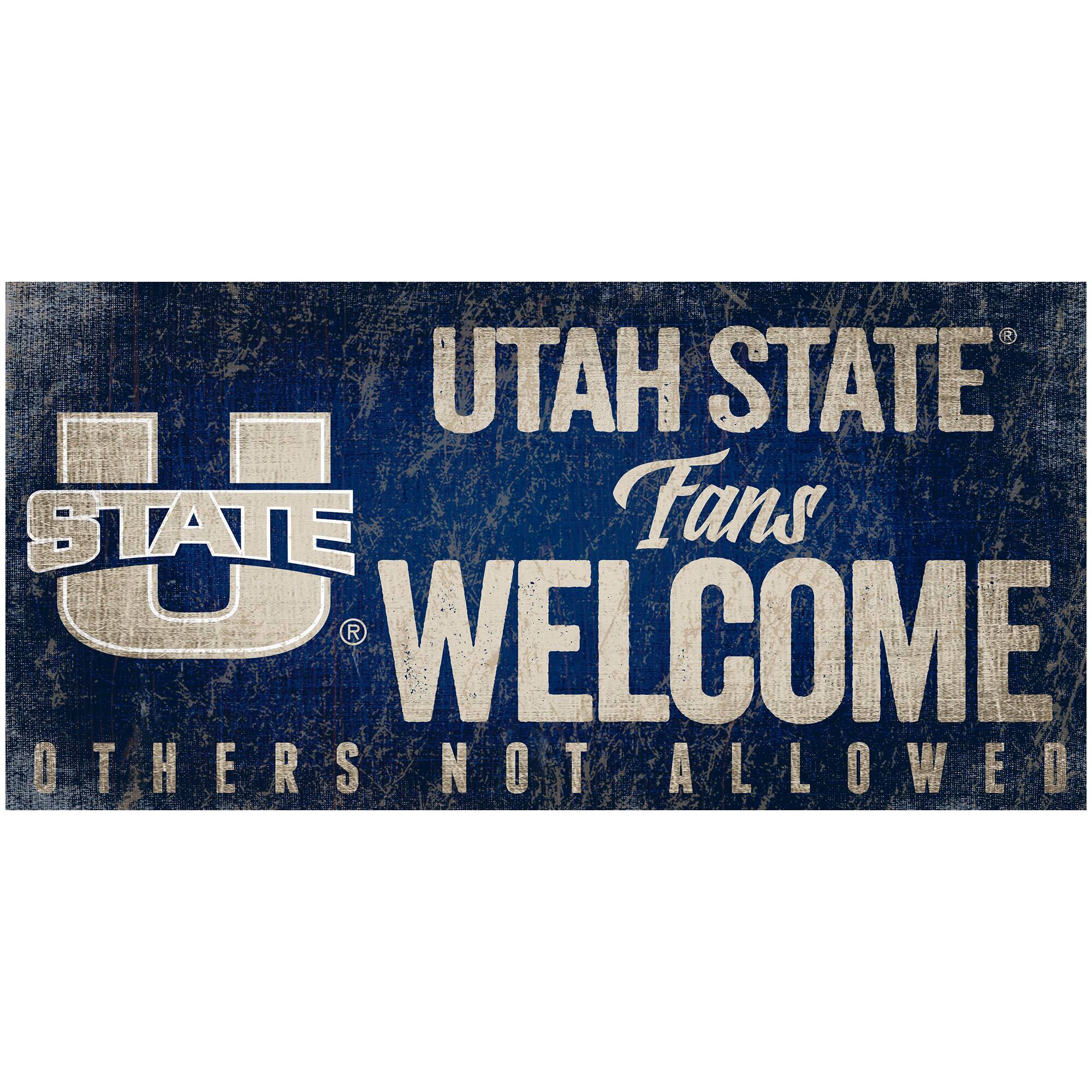 Utah State Aggies 6" x 12" Fans Welcome Sign