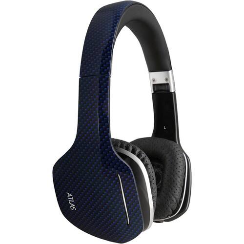 Front Standard. MEElectronics - Atlas Carbon IML Graphics On-Ear Headphones With Headset Functionality - Black, Carbon Fiber.