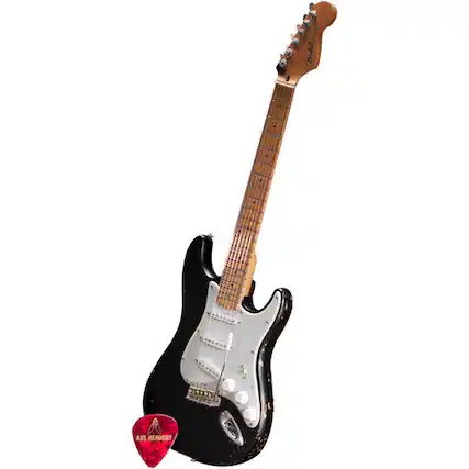 Front. Axe Heaven - Musical Instrument Ornament - Black/White//Wooden.