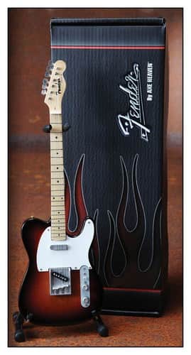 Front. Axe Heaven - Fender® Telecaster® Officially Licensed Miniature Guitar Replica - Sunburst.