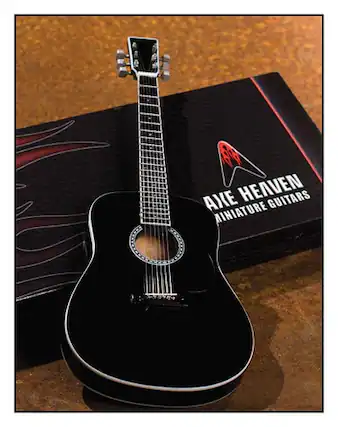 Front. Axe Heaven - Acoustic Classic Miniature Guitar Replica - black.