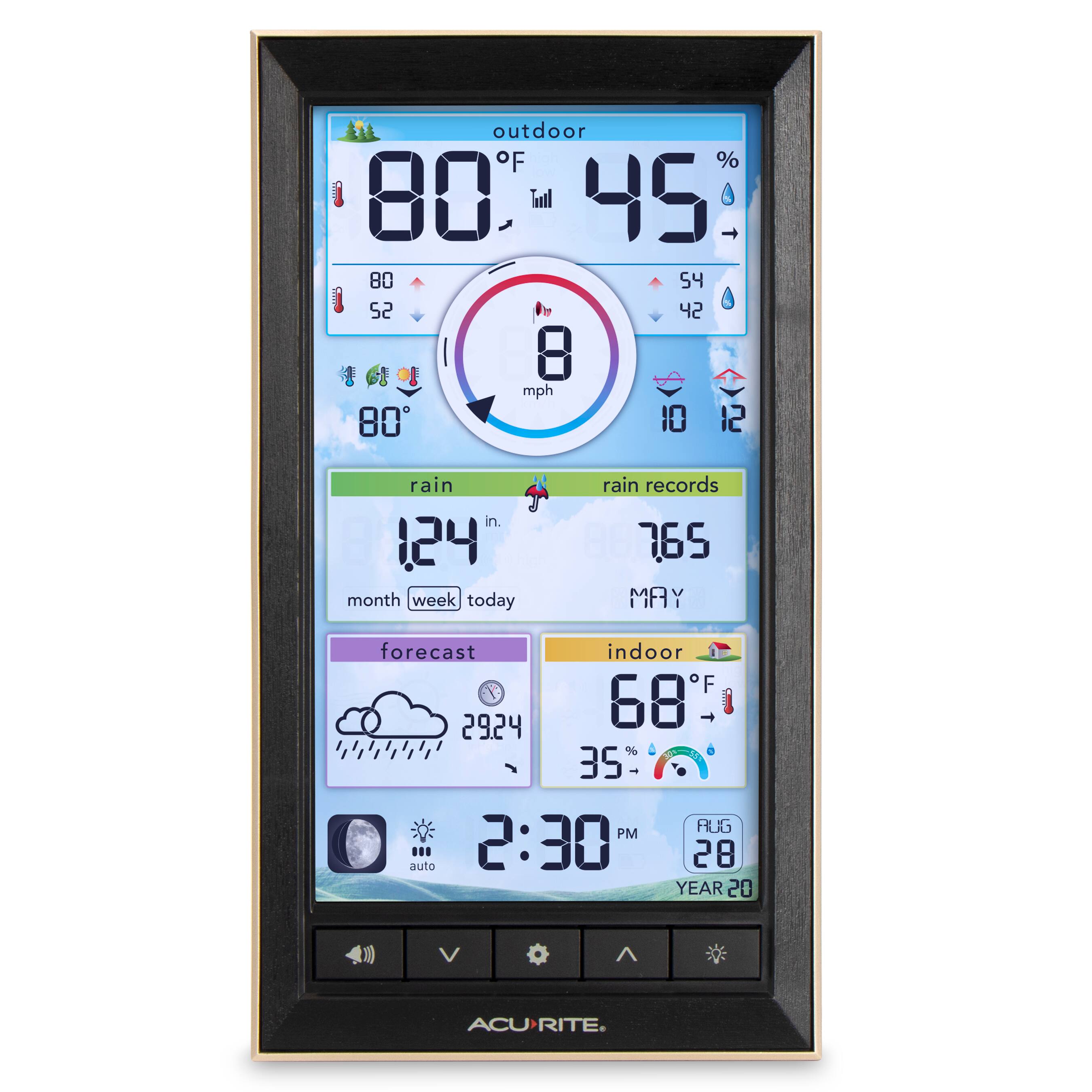 Angle. AcuRite - Iris (5-in-1) Weather Station with Vertical Color Display for Hyperlocal Weather Forecasting - White/Black.