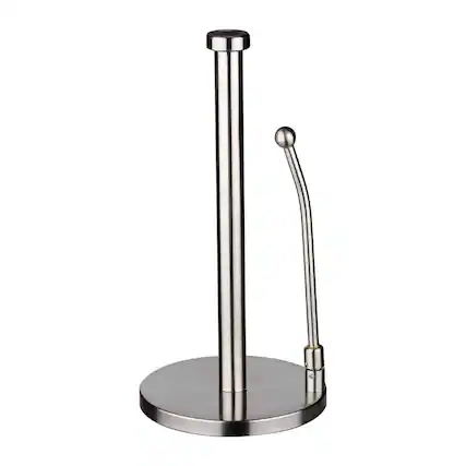 Front. Home It - Jumbo Paper Towel Holder with Adjustable Spring Arm in Stainless Steel for Kitchen or Bathroom - Silver.