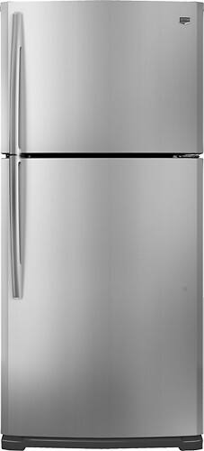 Front Standard. Maytag - 18.9 Cu. Ft. Top-Freezer Refrigerator - Stainless-Steel.