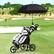 Alt View 3. Costway - Costway Folding 3 Wheels Golf Push Cart W/Seat Scoreboard Adjustable Handle - Grey.