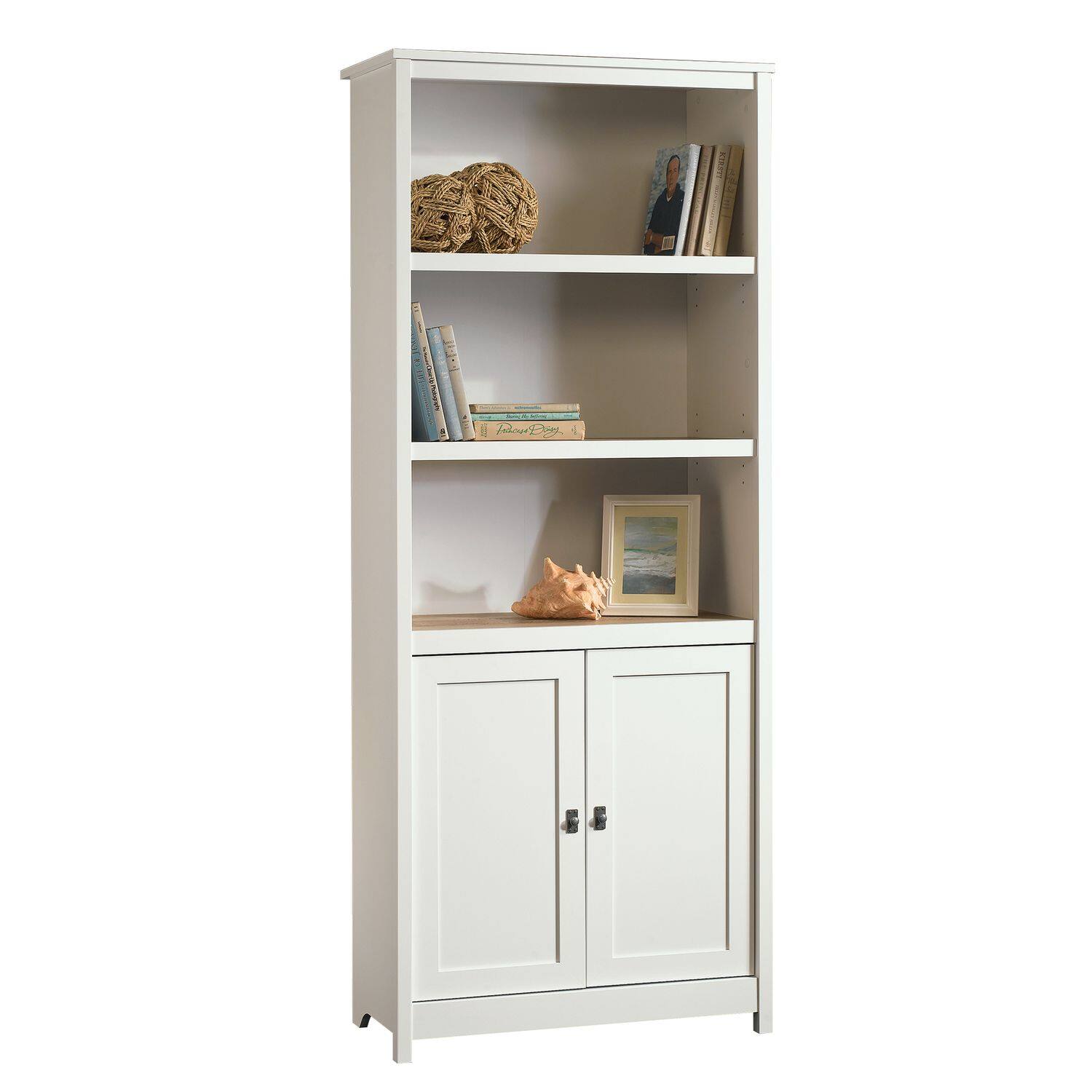 Front. Sauder - Sauder Cottage Road Library Soft White finish - Soft White.