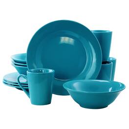Gibson - Home Carlton 12 Piece Dinnerware Set - Blue