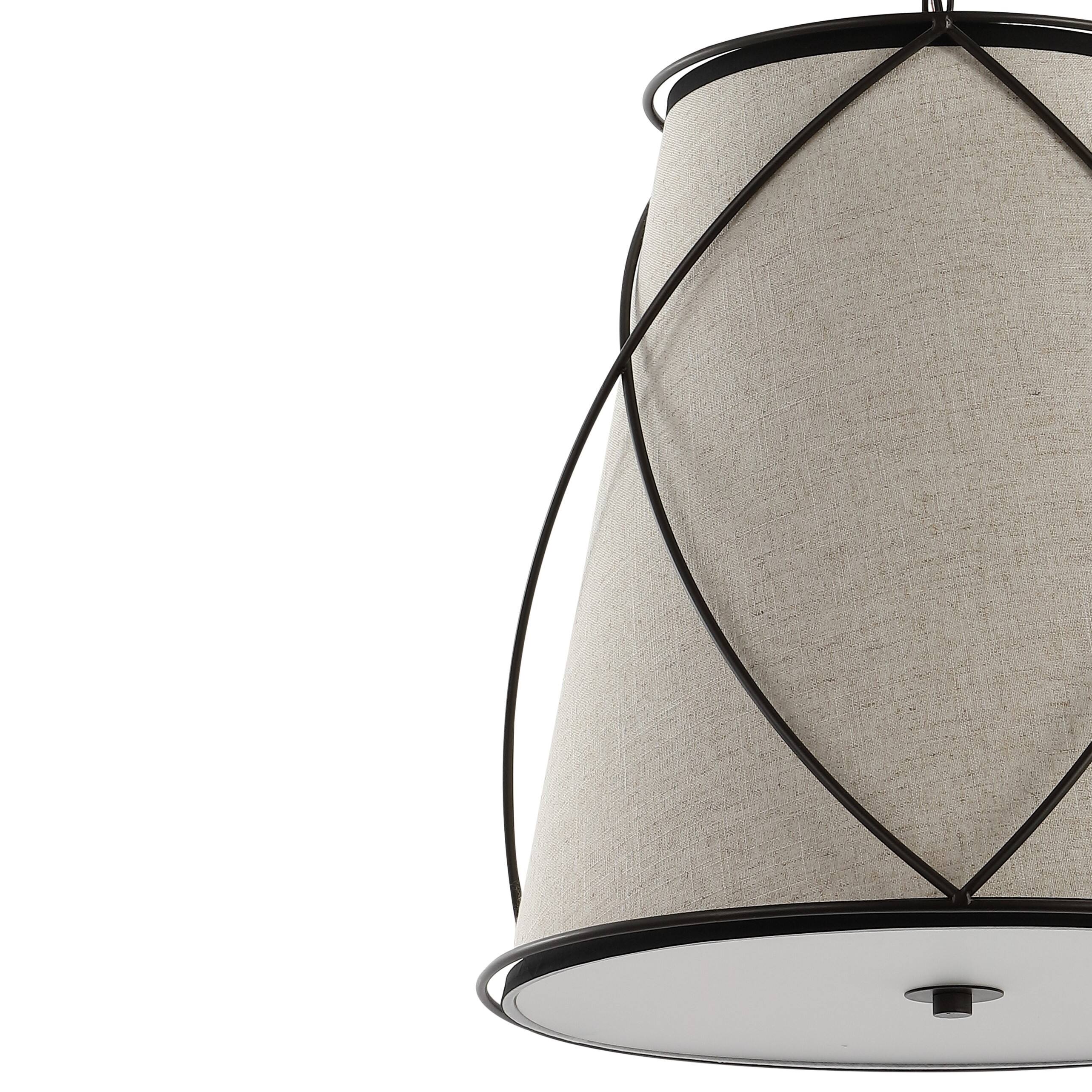 Alt View 4. Jonathan Y - Milo 19" 3-Light Rustic Farmhouse Iron LED Pendant, Oil Rubbed Bronze - Light Brown/Oil Rubbed Bronze.
